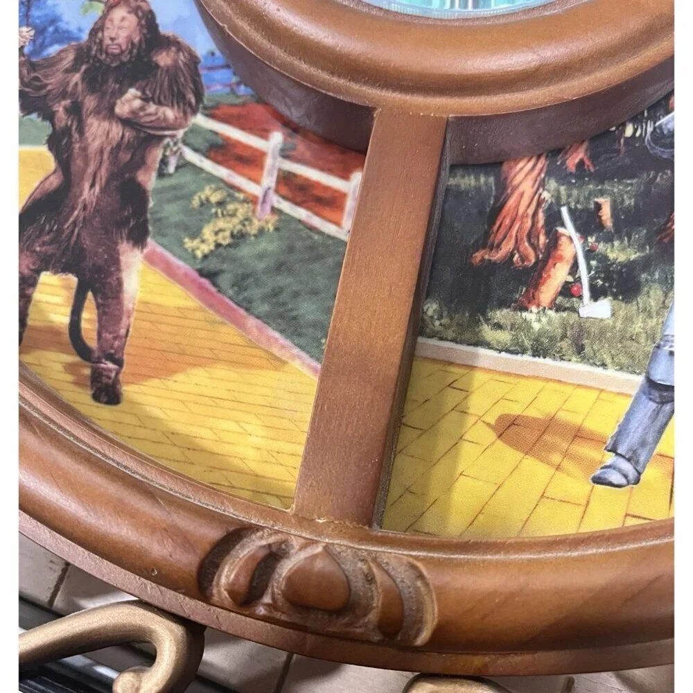 Vintage Bradford Exchange Wizard of Oz Wall Hanging Clock Working Condition